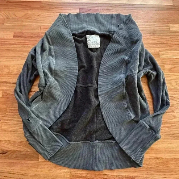 VINTAGE x AEROPOSTALE y2k  Dark Gray Cozy Grandpa Sweater | Size Large - Picture 2 of 9